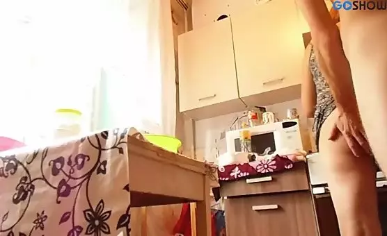 Milf Receives Doggy Style Fucking in Kitchen